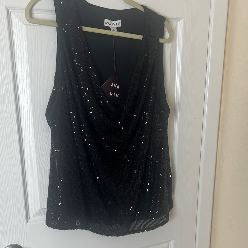 Ava & Viv Black Sequin Women's‎ Top
